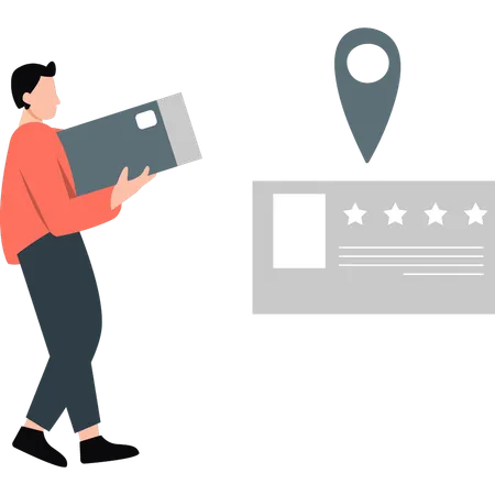 Man pointing star rating  Illustration