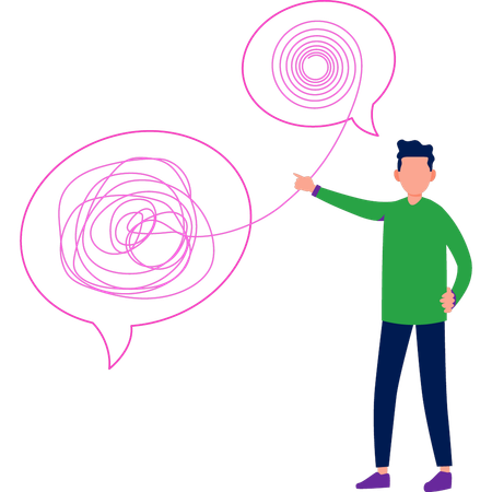 Man pointing to decision fatigue  Illustration
