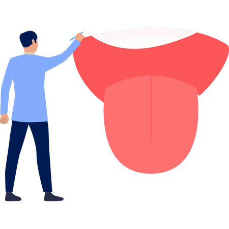 Man pointing tongue  Illustration