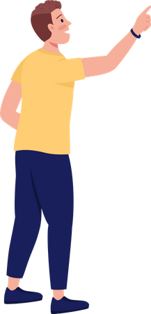 Man pointing with hand Illustration