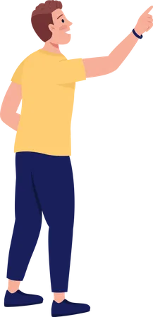Man pointing with hand Illustration