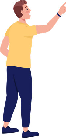 Man pointing with hand  Illustration