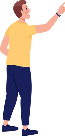 Man pointing with hand  Illustration