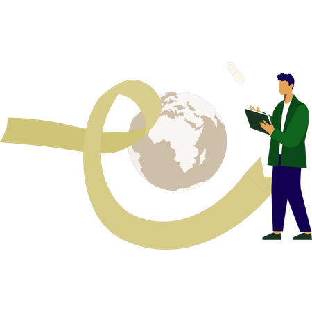 Man pointing world aids day  Illustration