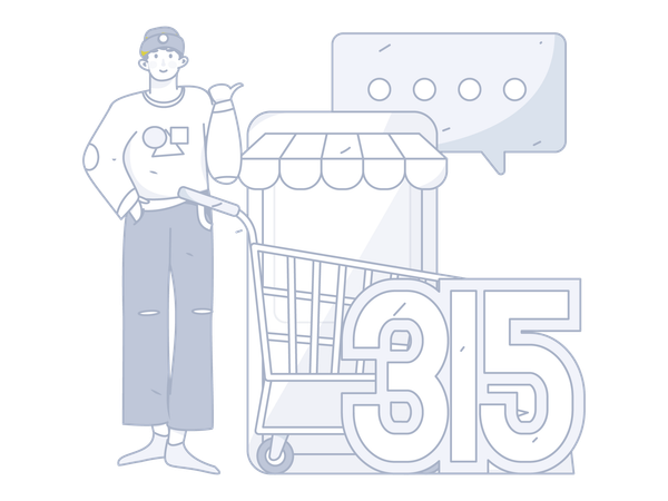 Man points at 315 security  Illustration