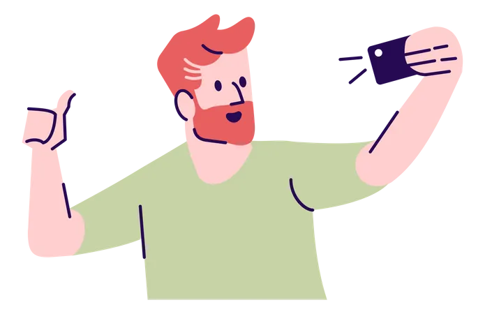 Man Posing For Selfie  Illustration