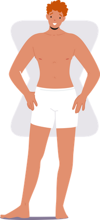Man posing while wearing shorts Illustration