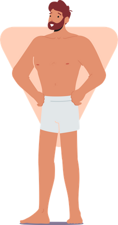 Man posing while wearing shorts Illustration