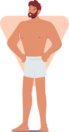 Man posing while wearing shorts  Illustration