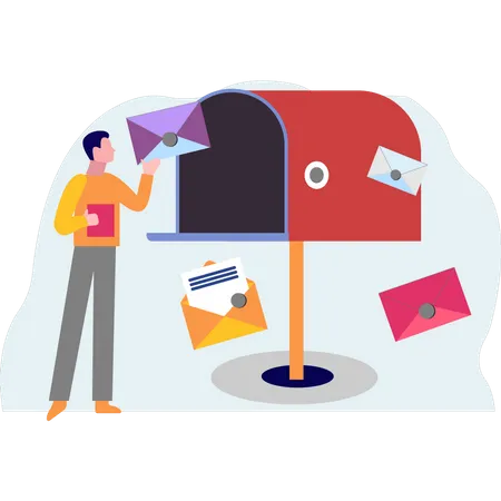 Man posting mail  Illustration