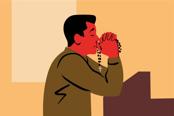 Man praying  Illustration