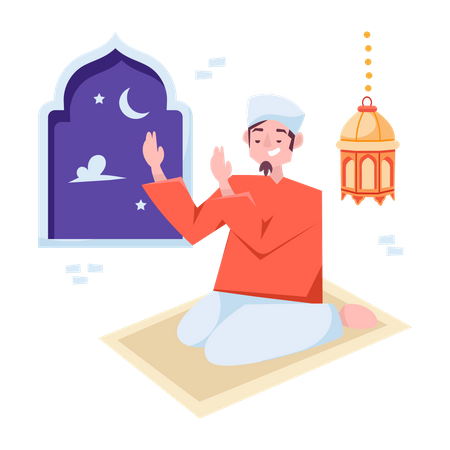 Man Praying  Illustration