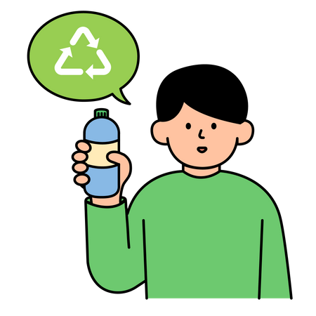 Man Preparing Bottles for Recycling  Illustration