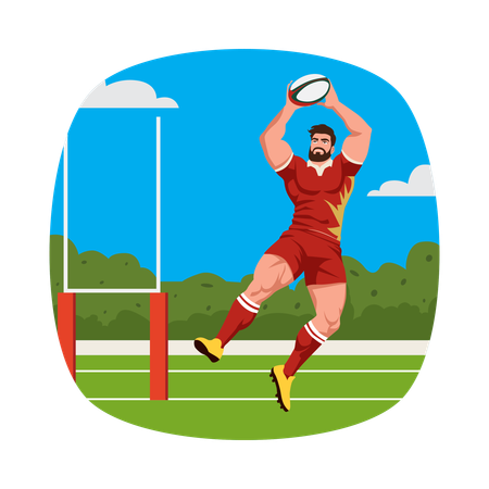 Man preparing for Jump Catch  Illustration