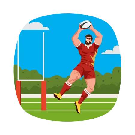 Man preparing for Jump Catch  Illustration