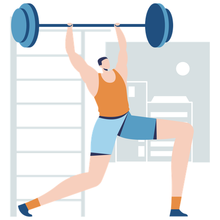 Man preparing for weight lifting competition  Illustration