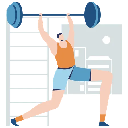 Man preparing for weight lifting competition  Illustration