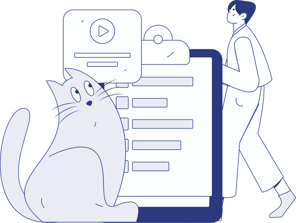 Man preparing work schedule  Illustration