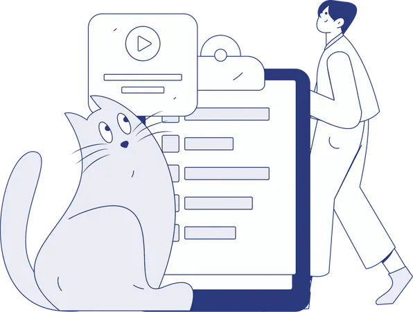 Man preparing work schedule  Illustration