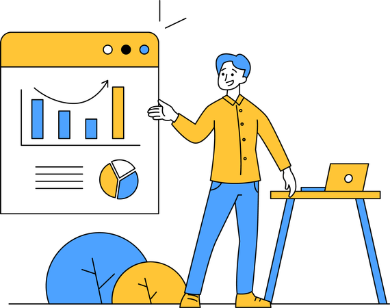 Man Presentation Diagram Analysis  Illustration