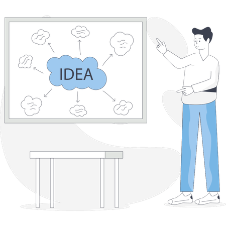 Man presenting business ideas  Illustration