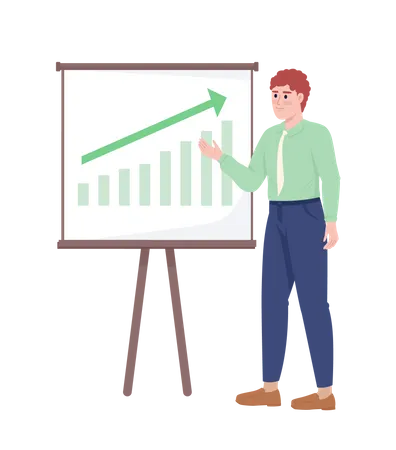 Man presenting effective strategy  Illustration