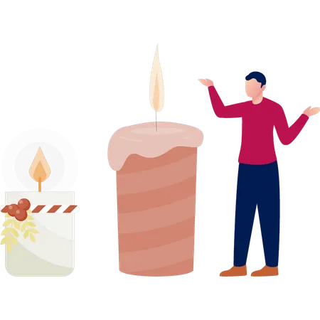 Man presenting forgiveness candle  Illustration