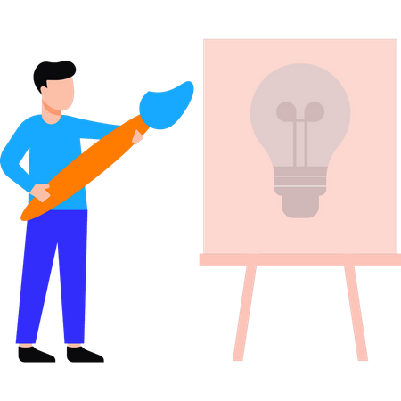 Man presenting idea  Illustration