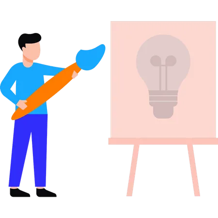 Man presenting idea  Illustration