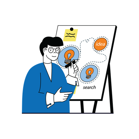 Man presenting idea  Illustration