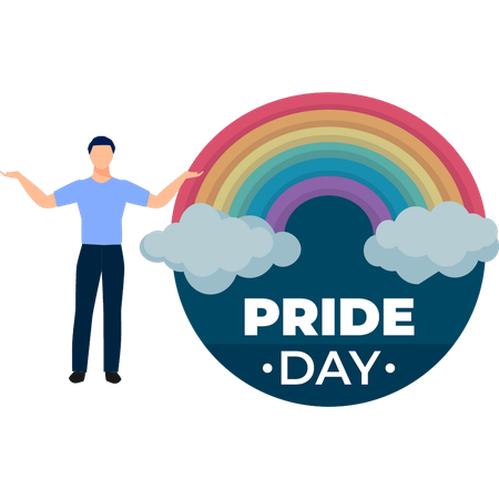 Man presenting LGBT pride day month  Illustration