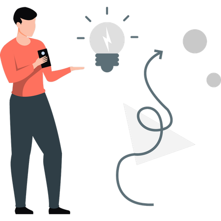 Man presenting new ideas  Illustration