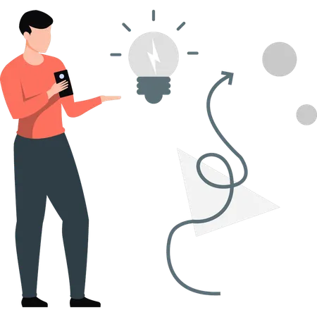 Man presenting new ideas  Illustration