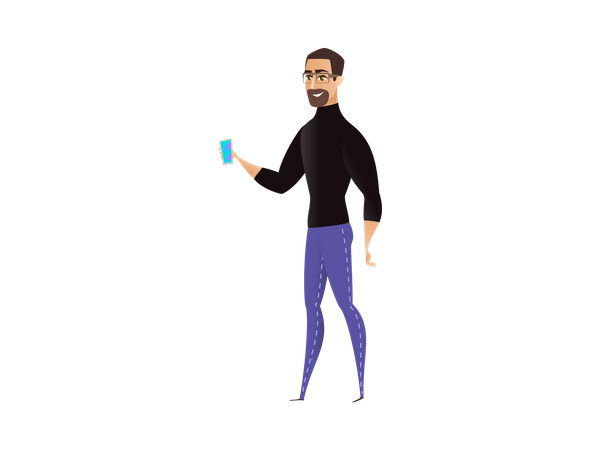 Man presenting new product  Illustration