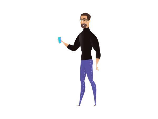 Man presenting new product  Illustration