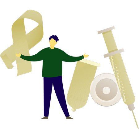 Man presenting sex protection condom  Illustration