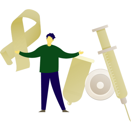 Man presenting sex protection condom  Illustration