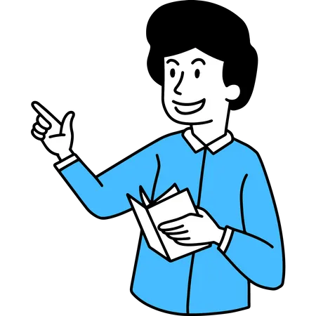 Man presenting something  Illustration