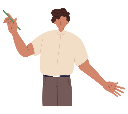 Man presenting something  Illustration