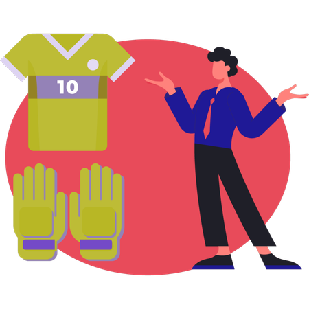 Man presenting sport uniform  Illustration