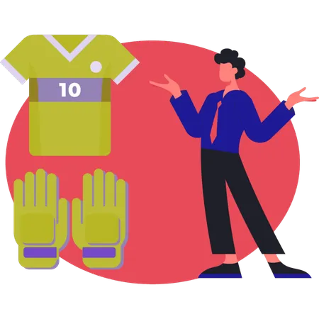Man presenting sport uniform  Illustration
