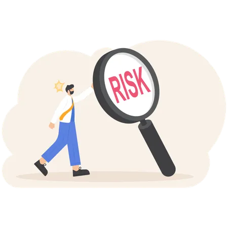 Man presenting word risk  Illustration