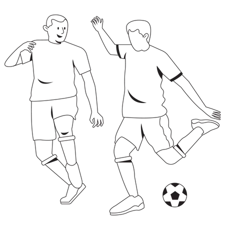 Man Pressing Football Illustration