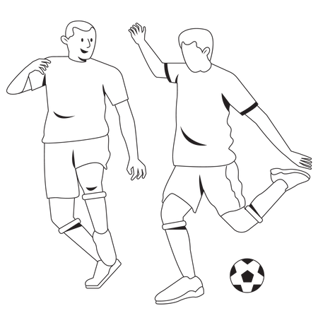 Man Pressing Football  Illustration