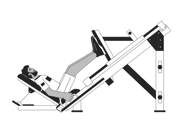 Man pressing forward footplate on machine  Illustration