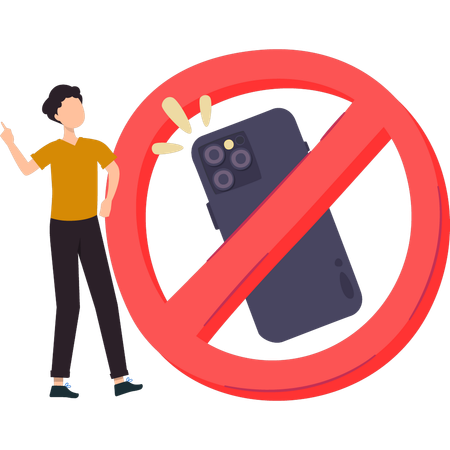 Man prohibits mobile phone  Illustration