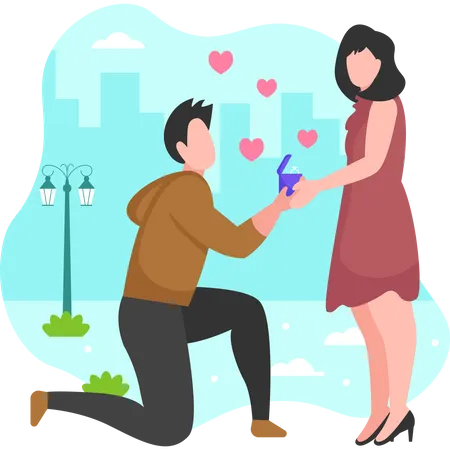 Man proposing a girl  Illustration