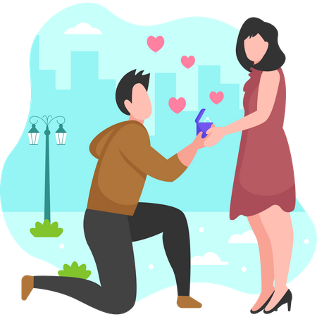 Man proposing a girl  Illustration