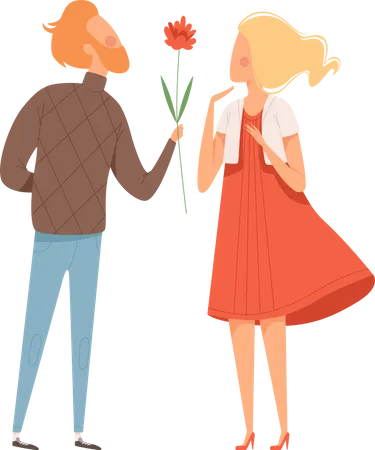 Man proposing girl  Illustration