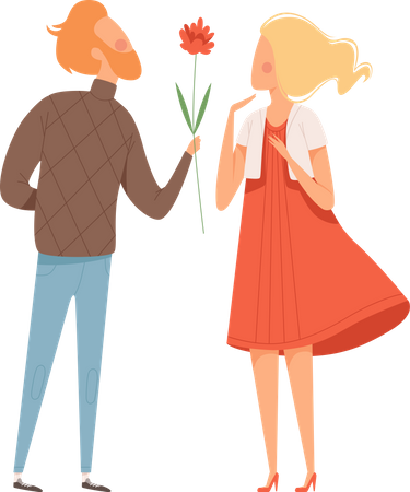 Man proposing girl  Illustration